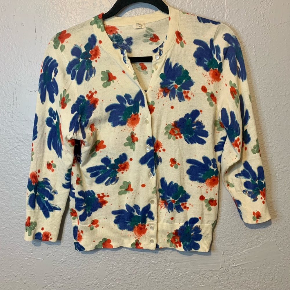J. Crew Floral Cardigan